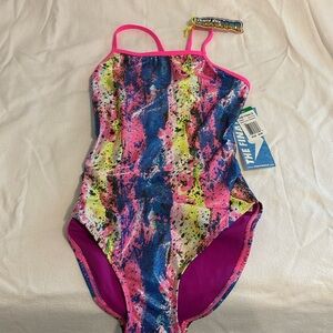 TYR Womens Nebula Foil Wingback One Piece Swimsuit 36 New (runs very small)